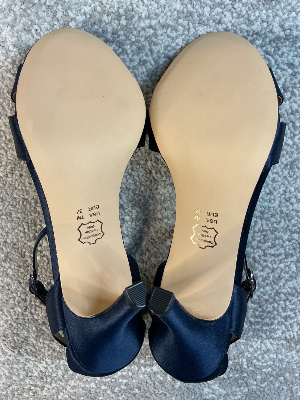 Nina Venus-LS Navy Luster Satin Sandals (NIB) - Picture 10 of 12